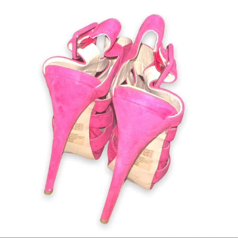 Just FAB Kena Hot Pink Polyurethane Stiletto Platform High Heels US 7.5 EU 38